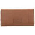 MANCINI PEBBLED COLLECTION TRIPLE-POCKET LEATHER WALLET 