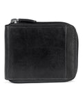 MANCINI CASABLANCA COLLECTION ZIP-LOCK LEATHER WALLET