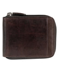 MANCINI CASABLANCA COLLECTION ZIP-LOCK LEATHER WALLET