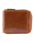 MANCINI CASABLANCA COLLECTION ZIP-LOCK LEATHER WALLET