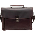 MANCINI DOUBLE-COMPARTMENT BUFFALO LEATHER DOCUMENT CASE 