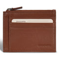 Onyx / Leather Zip Card Case